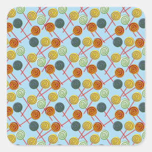 Sticker Carré Candy pattern Lollies 1lipop