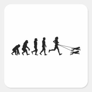 Sticker Carré Canicross Trail Runner Chien Sport Évolution