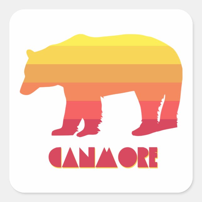 Sticker Carré Canmore Alberta Rainbow Bear (Devant)