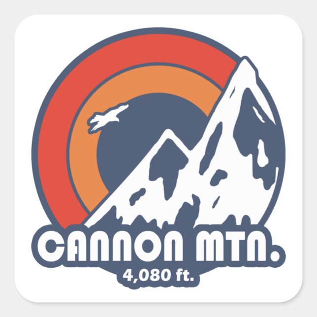 Sticker Carré Cannon Mountain New Hampshire Sun Eagle (Devant)