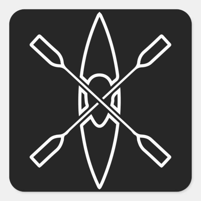 Sticker Carré CANOE PADDLE Funny Kayak Cadeau Kayaker (Devant)
