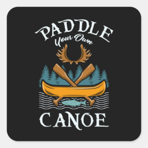 Sticker Carré Canoë - Pagayer votre propre canoé
