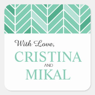 Sticker Carré Cantilevered Chevron Favor   vert menthe