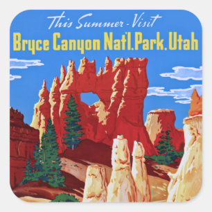 Sticker Carré Canyon de Bryce