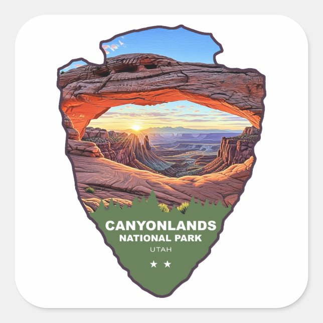 Sticker Carré Canyonlands National Park Mesa Arch Arrowhead (Devant)