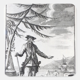 Sticker Carré Capitaine Teach, communément appelé Barbe noire