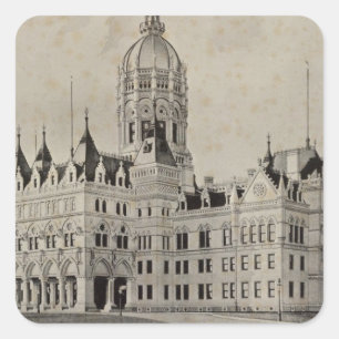 Sticker Carré Capitol d'état, Hartford