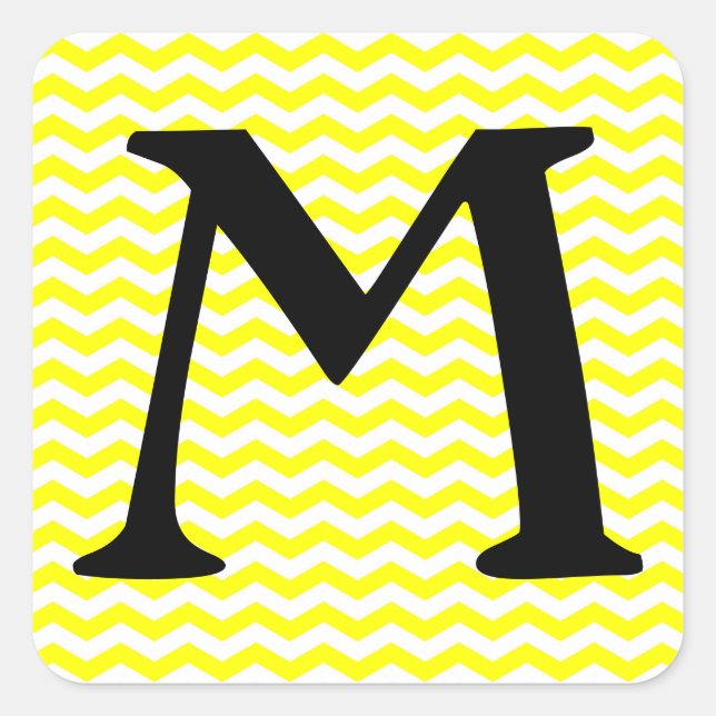 Sticker Carré Capri Lemon Wave Chevron (Devant)