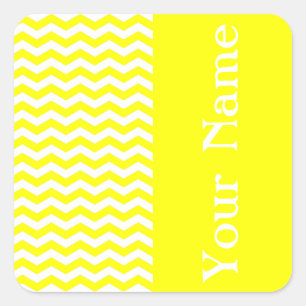 Sticker Carré Capri Lemon Wave Chevron avec nom