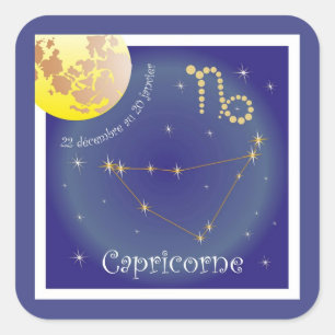 Sticker Carré Capricorne 22 décembre 20 janvier