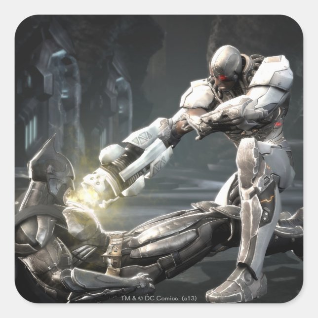 Sticker Carré Capture d'écran : Batman vs Cyborg (Devant)