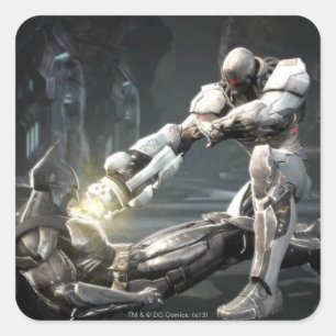 Sticker Carré Capture d'écran : Batman vs Cyborg