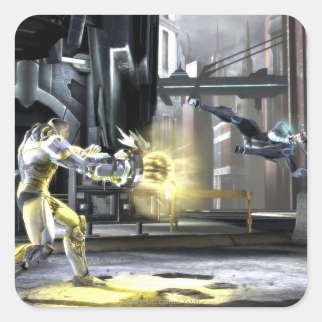 Sticker Carré Capture d'écran : Cyborg vs Nightwing 2 (Devant)