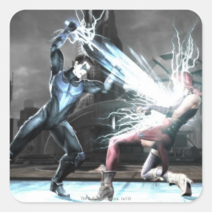 Sticker Carré Capture d'écran : Nightwing vs harley
