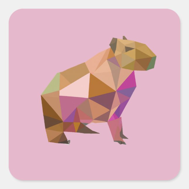 Sticker Carré Capybara géométrique moderne pour chaque Capybara  (Devant)