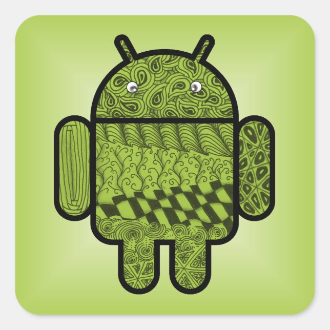 Sticker Carré Caractère de gribouillage pour Android™ (Devant)
