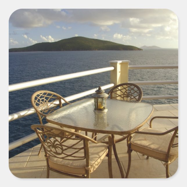 Sticker Carré Caraïbes, îles Vierges américaines, St. Thomas. Vo (Devant)