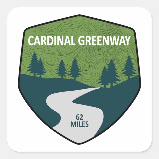 Sticker Carré Cardinal Greenway Indiana (Devant)