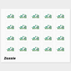 Sticker Carré Caricature de grand frère dinosaure frère animal f