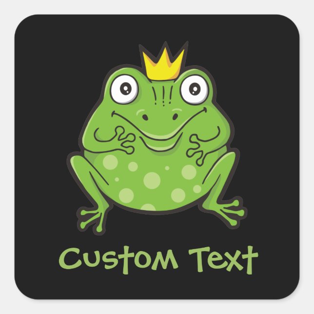 Sticker Carré Caricature de grenouille (Devant)