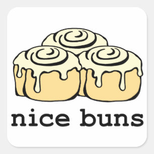 Sticker Carré Caricature de Nice Buns sur Cinnamon