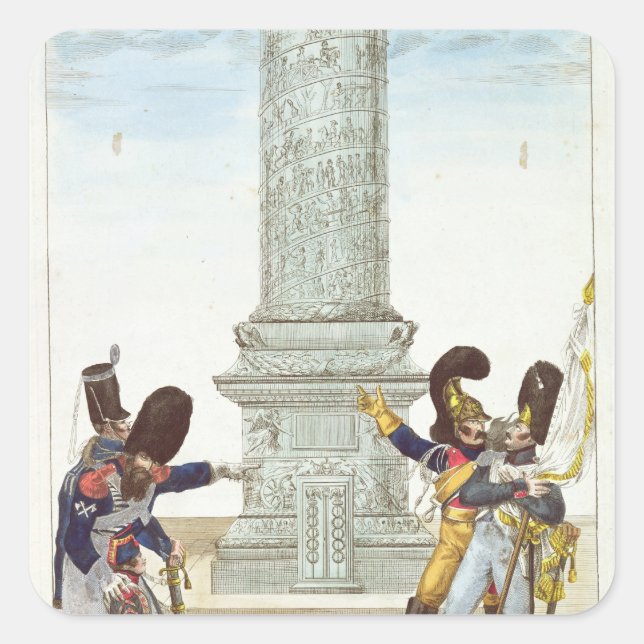 Sticker Carré caricature de soldats à la Colonne Vendôme (Devant)
