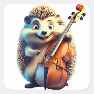 Sticker Carré Caricature, Dessin animé, Illustration  Un musical