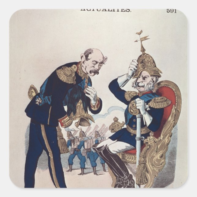 Sticker Carré caricature du Kaiser Guillaume de Prusse (Devant)