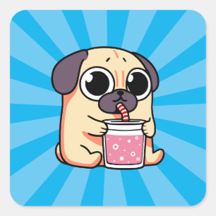Sticker Carré Carlin mignon