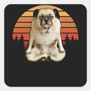 Sticker Carré Carlin Yoga Mandala Méditation Spirituelle