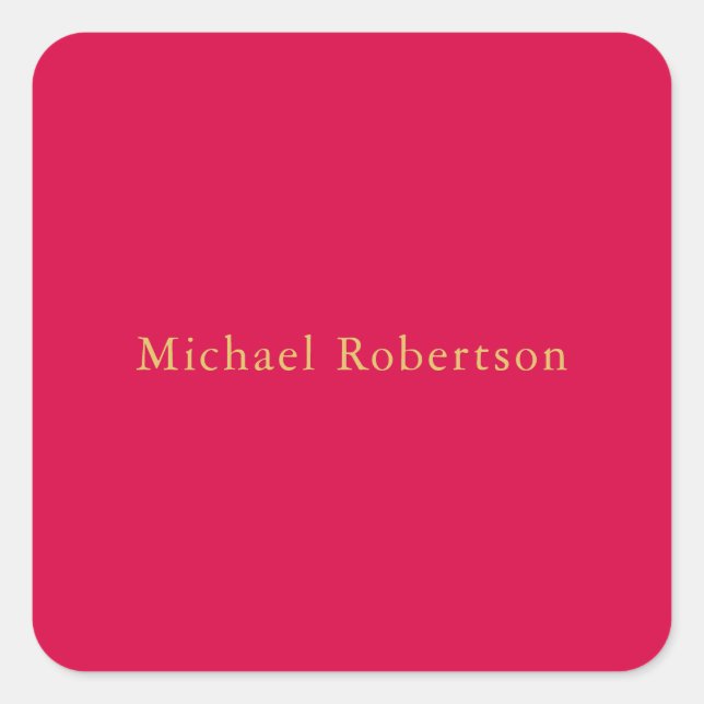 Sticker Carré Carmine Rouge or couleurs Professional tendance mo (Devant)