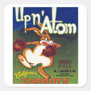 Sticker Carré Carottes à Atom en Californie