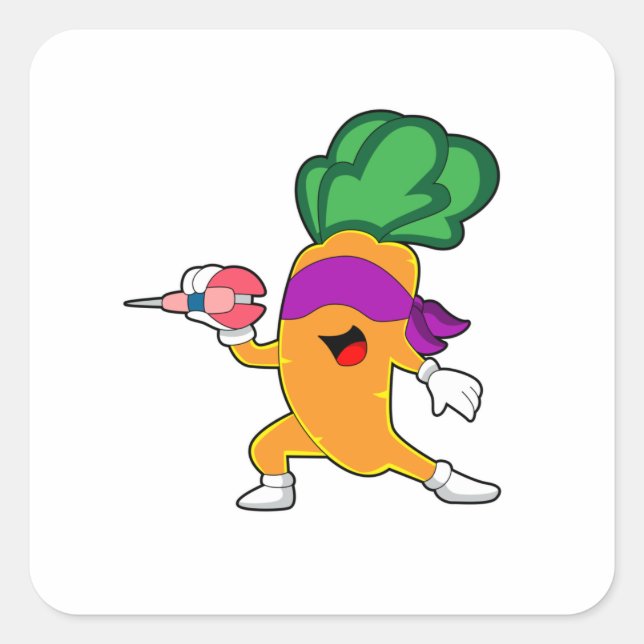 Sticker Carré Carottes fléchettes (Devant)