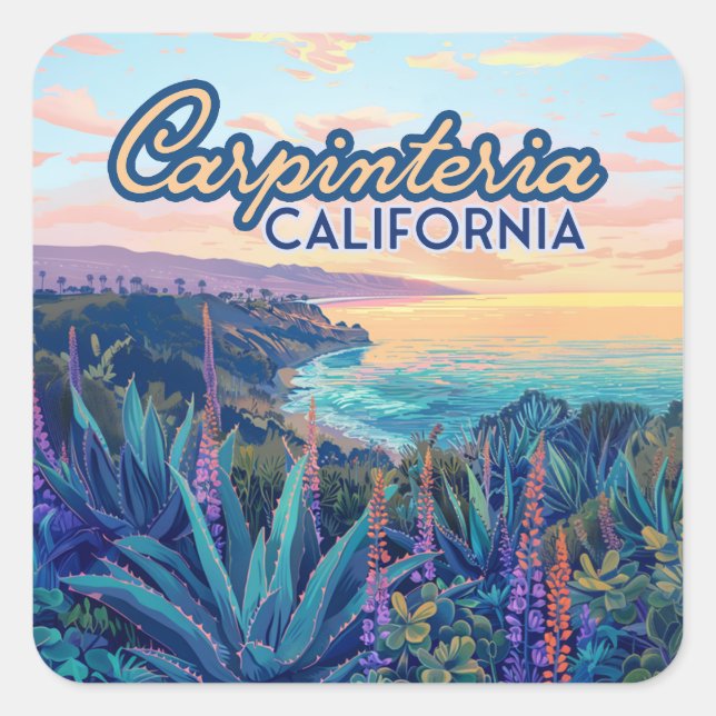Sticker Carré Carpinteria Californie Père Noël Barbara Ventura B (Devant)