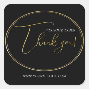 Sticker Carré Carré Black & Gold Custom Business Merci Squa