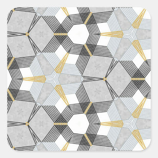 Sticker Carré Carré hexagone coloré : kaléidoscope géométrique.
