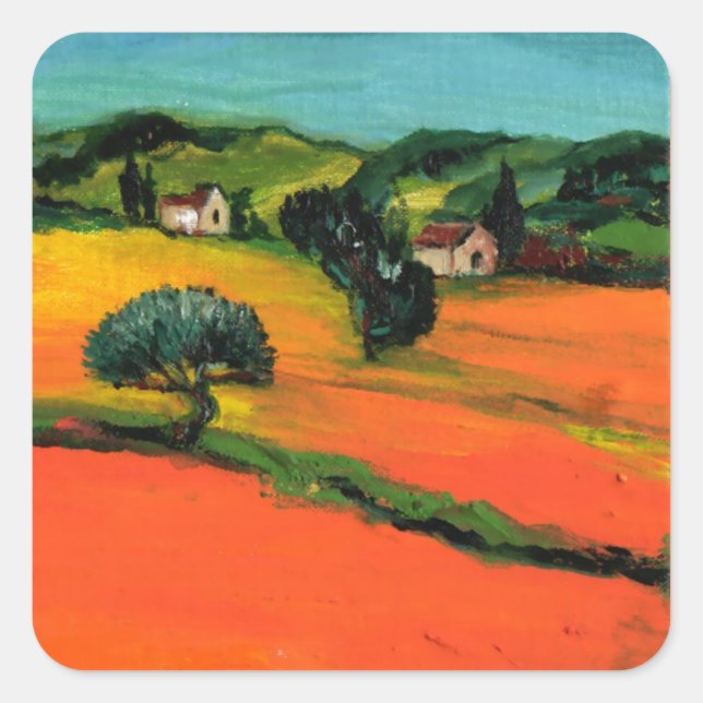 Sticker Carré Carré PAYSAGE TOSCANE (Devant)