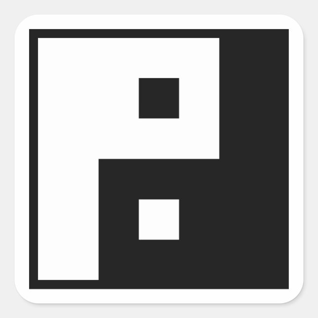 Sticker Carré Carré Yin Yang (Devant)