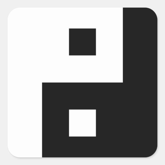 Sticker Carré Carré Yin Yang (Devant)