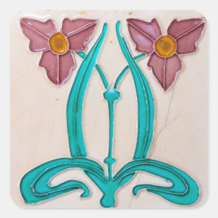 Sticker Carré Carrelage Art Nouveau Majolica