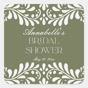 Sticker Carré Carrelage de Talavera vert Fête espagnole Shower d