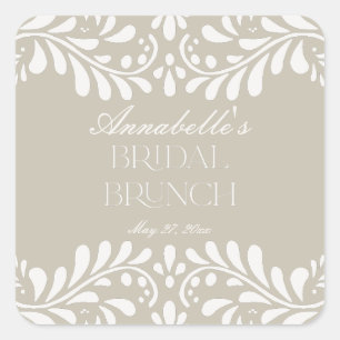Sticker Carré Carrelage Talavera beige Brunch de mariage Fiesta 