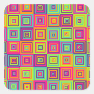 Sticker Carré Carrés géométriques colorés