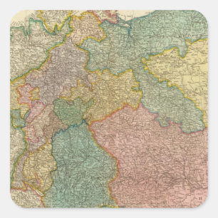 Sticker Carré Carte Atlas de l'Empire allemand
