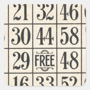 Sticker Carré Carte Bingo vintage