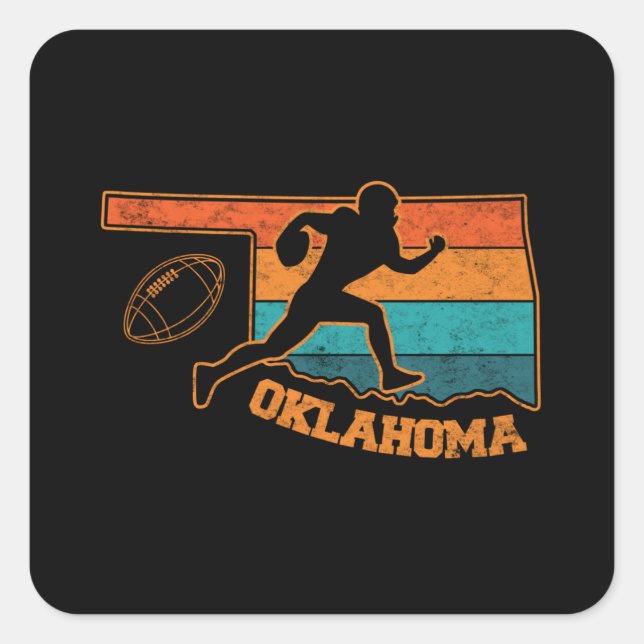 Sticker Carré Carte colorée de l'État de l'Oklahoma (Devant)