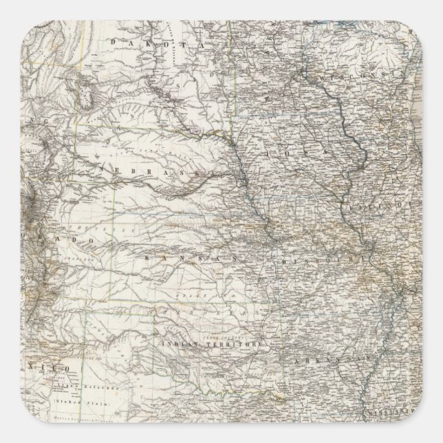 Sticker Carré Carte composite des États-Unis d'Amérique (Devant)