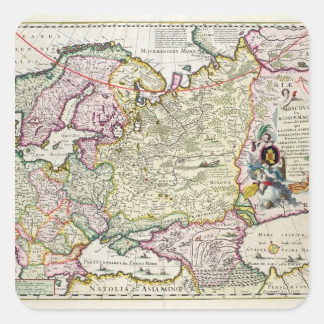 Sticker Carré Carte d'Asie mineure (Devant)