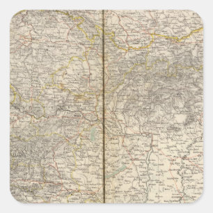 Sticker Carré Carte d'atlas de l'Autriche