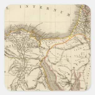 Sticker Carré Carte d'atlas de Moyen-Orient